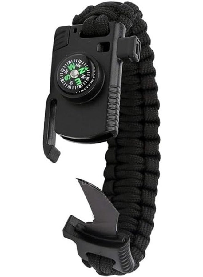 5-in-1 Professional Multi-Purpose Survival Bracelet with Flint Compass and Firestone, Loud Whistle - Image 4